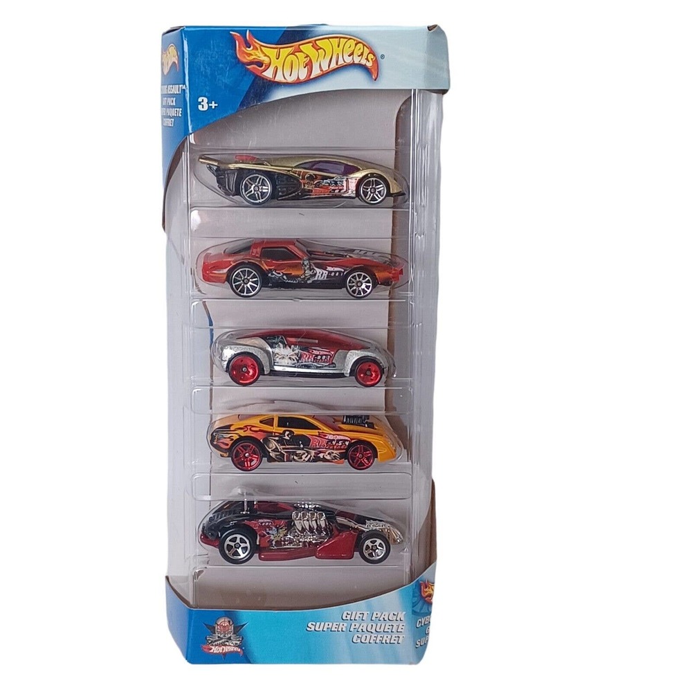 Hot Wheels 2002 Cyborg Assault 5 Car Gift Pack New NIP G3619